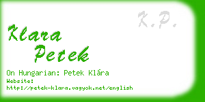 klara petek business card